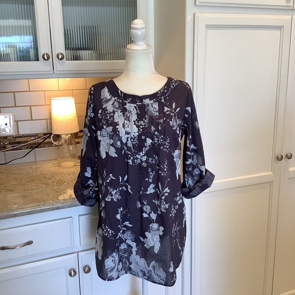 Soft Surroundings Floral Blue Floral Tunic Size Small - Picture 4 of 9
